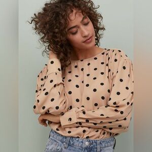 H&M Polka Dot Full Sleeve Blouse size Large